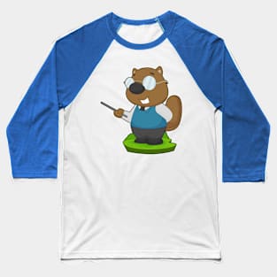 Beaver Teacher Glasses Baseball T-Shirt